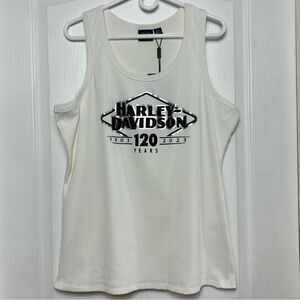 Harley-Davidson 120th Anniversary Off White Tank Top Women’s Sz 2XL